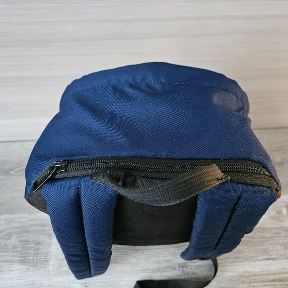 Adidas Classic Navy 3 Stripe Backpack Front Zip Pocket & Side Mesh Pockets Bag - Picture 11 of 16